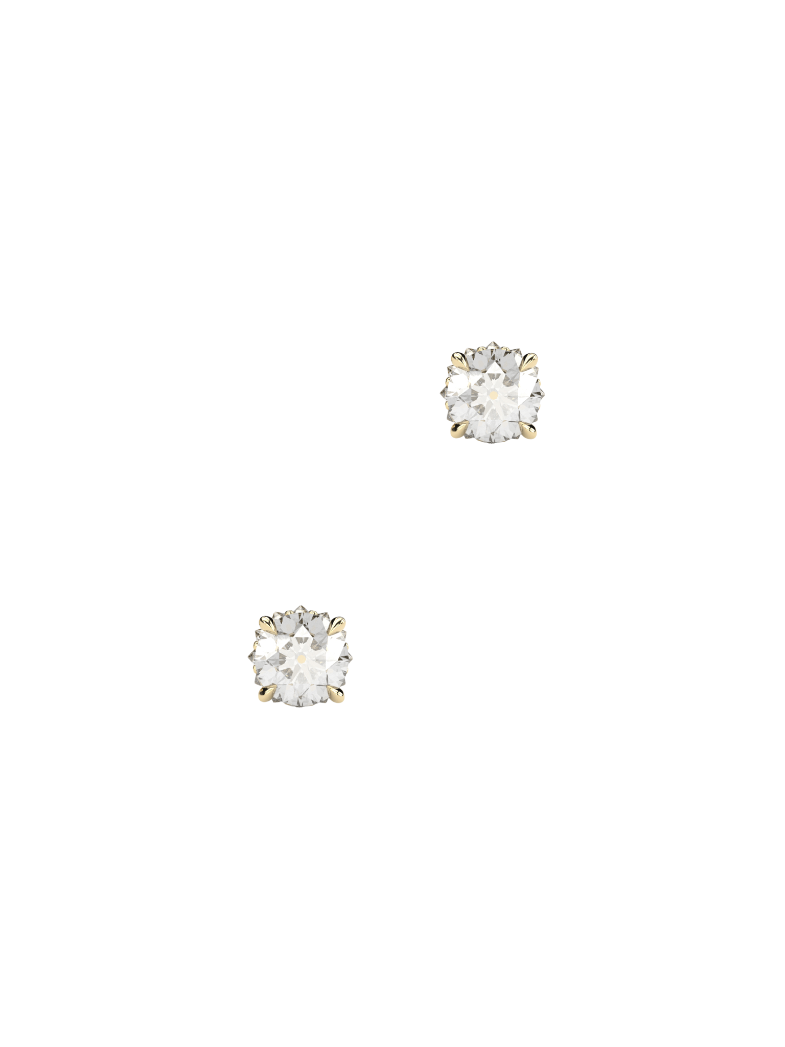 Cosmos solar earrings - studs, ~1,10 ct total, yellow